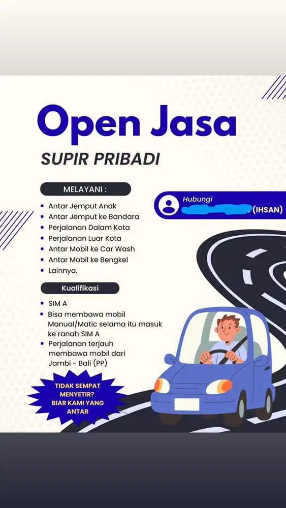 Jasa Supir Pribadi/Tembak