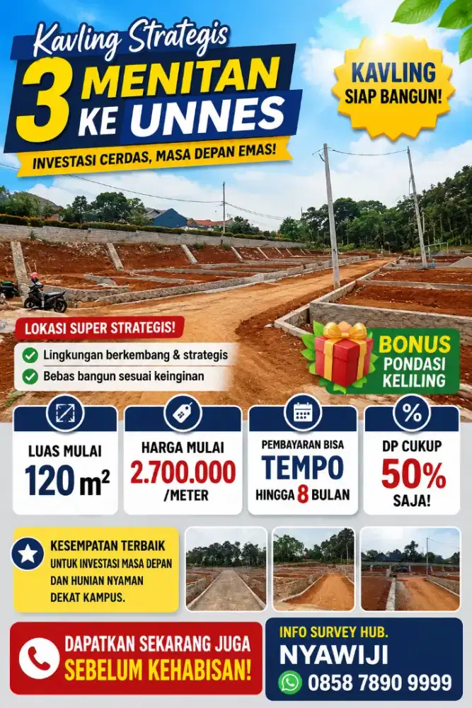 TANAH KAVLING LINGKUNGAN BERKEMBANG SEKITAR UNNES