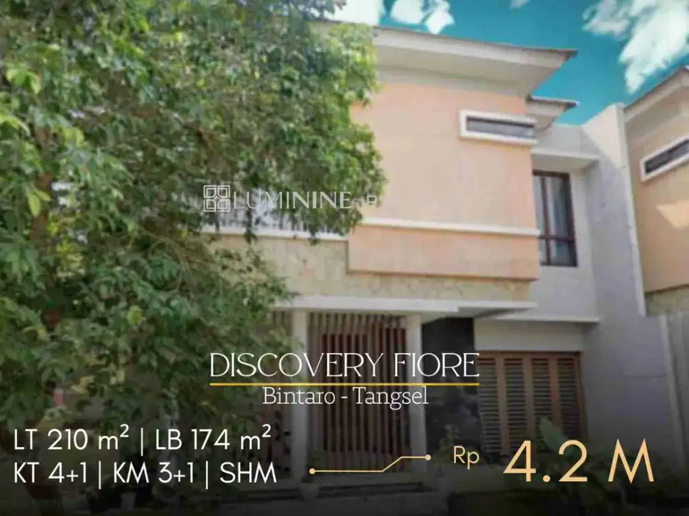 DIJUAL DIBAWAH HARGA PASARAN RUMAH DI DISCOVERY BINTARO, TANGSEL