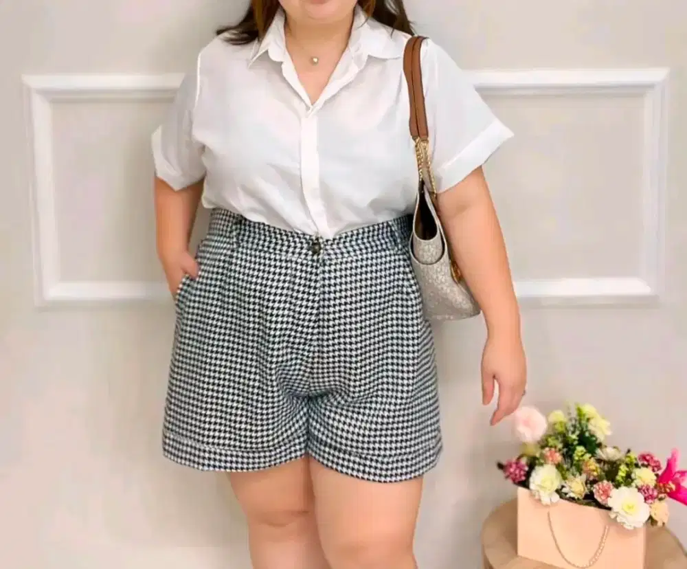 Celana Hotpants Houndstooth Jumbo