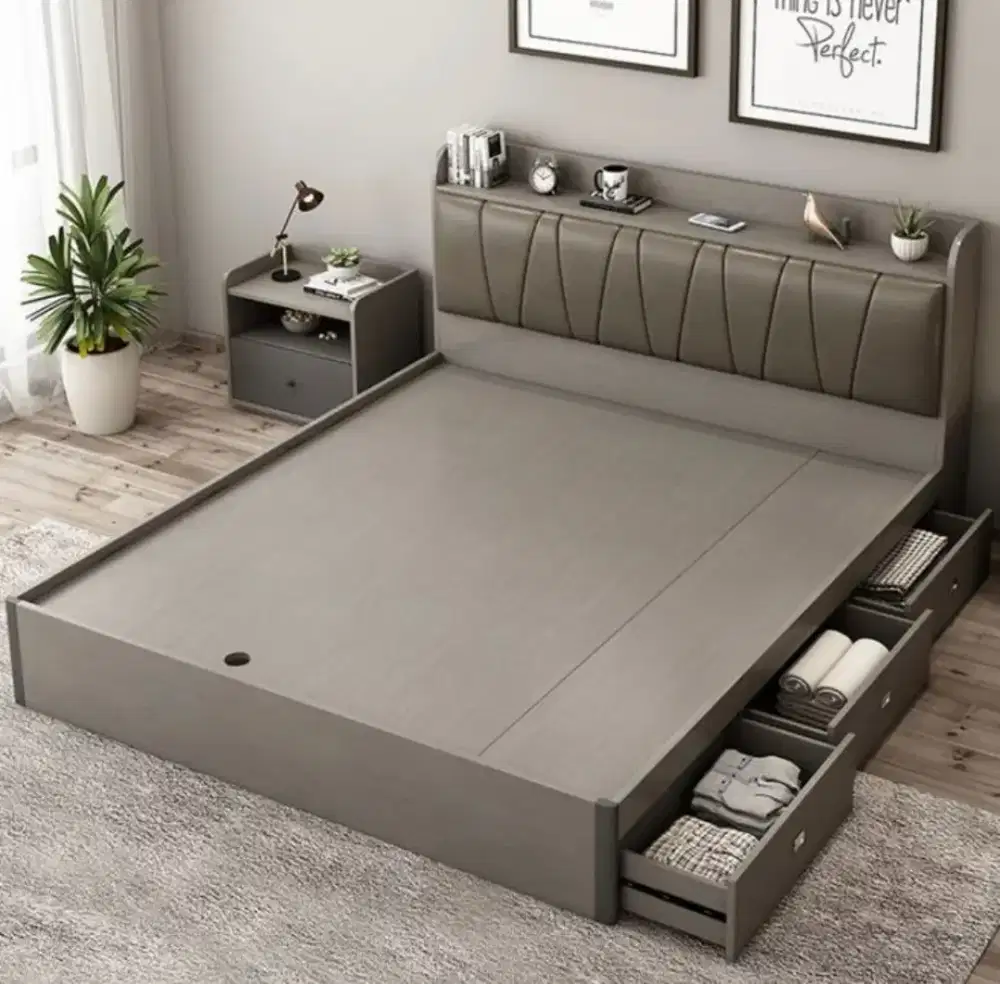 Dipan ranjang tempat tidur minimalist