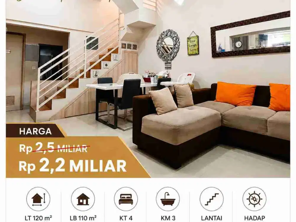 Jual Rumah Minimalis Modern Cluster Alamanda JGC – LT 120 m² Full Interior & Terawat