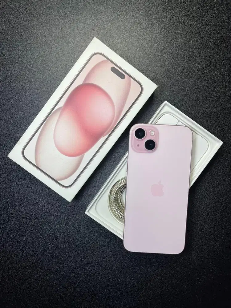 iPhone 15 Plus 256GB Pink Resmi Digimap - Fullset, Mulus no minus