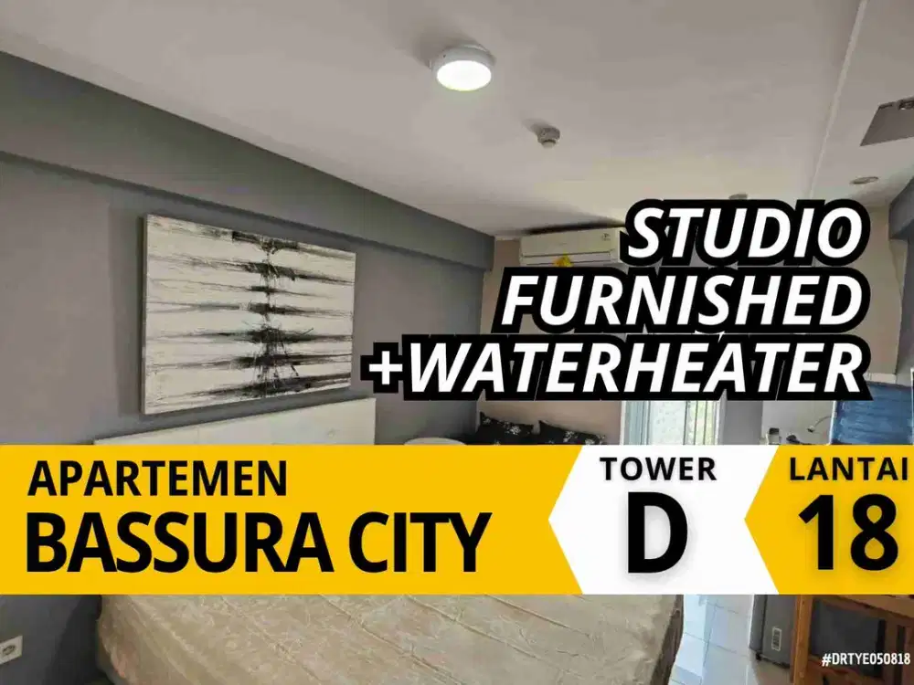 Sewa Studio Furnished WaterHeater Tower Dahlia Lantai 18 Apartemen Bassura City