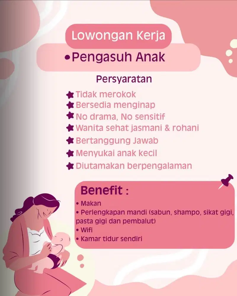 Pengasuh anak dan beres beres ringan