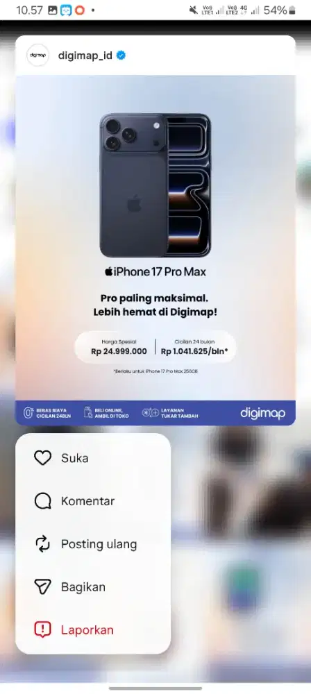 Promo cicilan iPhone 17PM cuma modal KTP aja