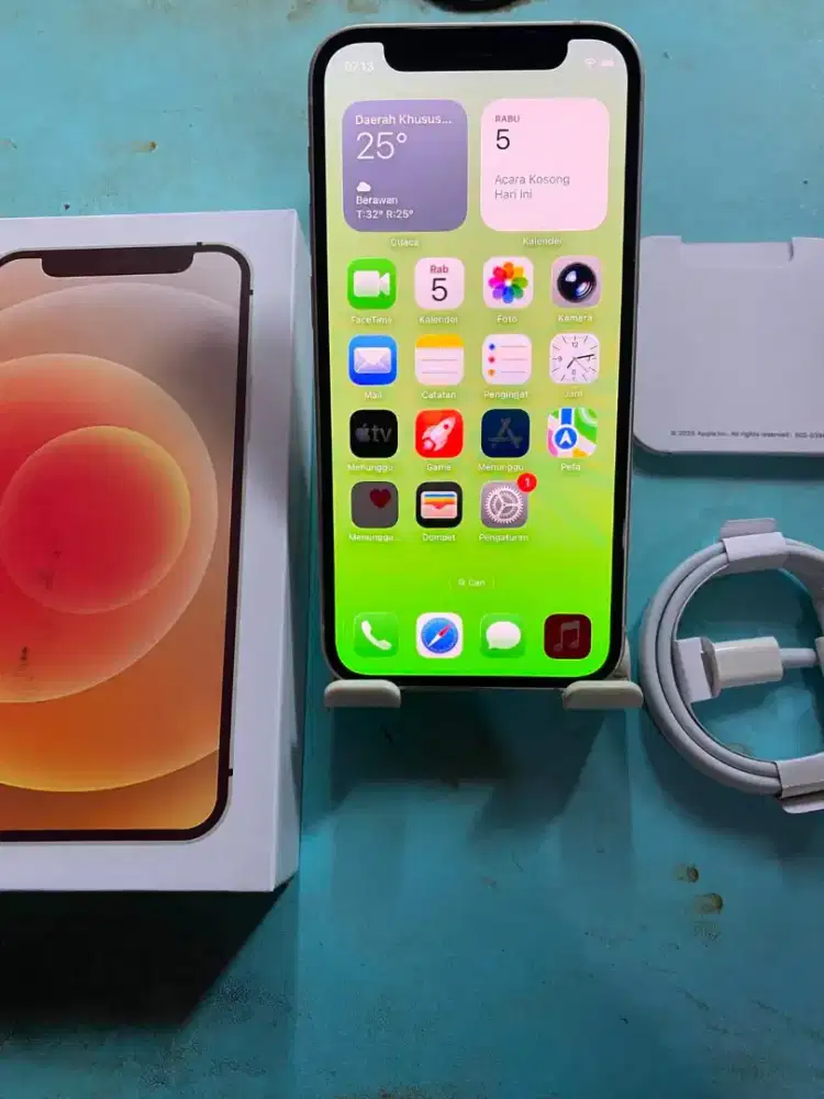 Iphone 12 mini 128gb white inter all operator fulset mulus normal