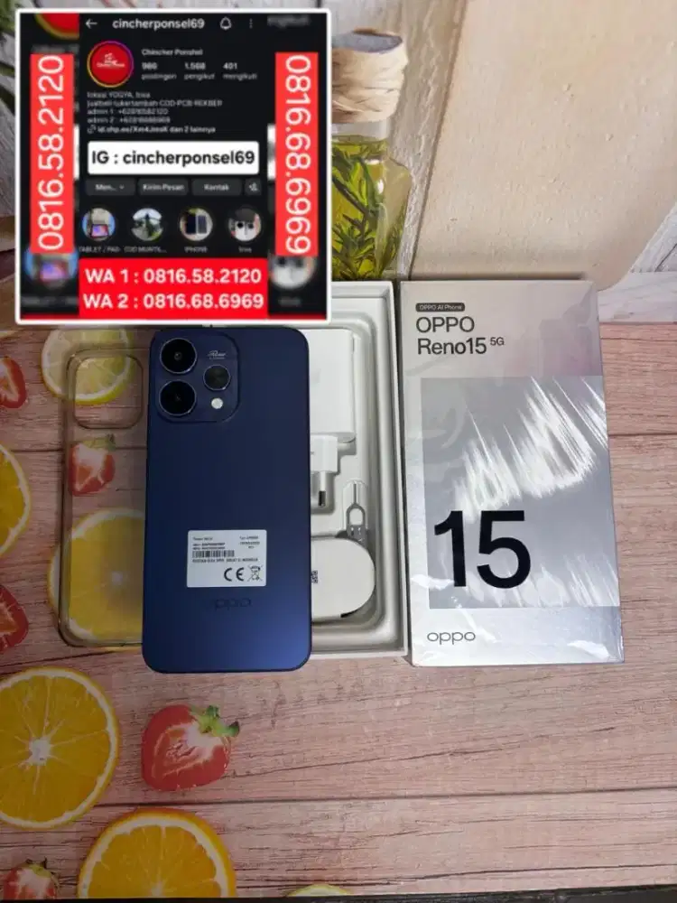JUAL hp likenew OPPO RENO 15 5G open dus dan garansi belum aktivasi