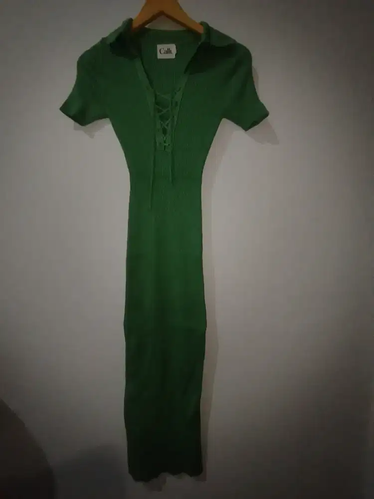 Long dress rajut hijau