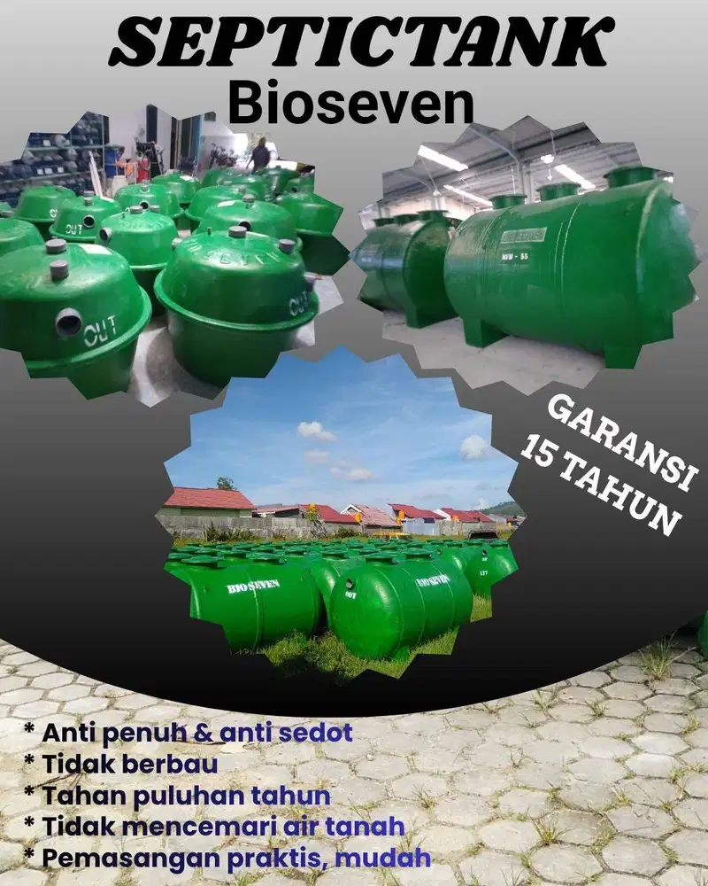 Septictank Bioseven, Tangki Septic Garansi 15 Tahun - Anti Penuh - Ant