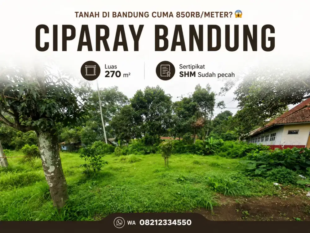 WOW! Tanah Murah di Ciparay Bandung Cuma Rp850 Ribu per Meter