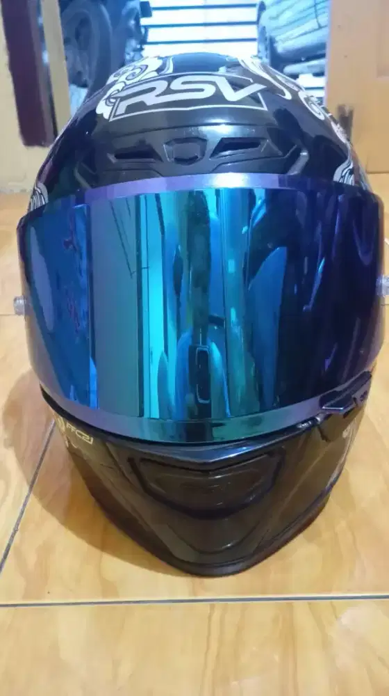 Helm RSV Full Face Motif Dragon / Ryujin + Visor Iridium Blue (Size M)