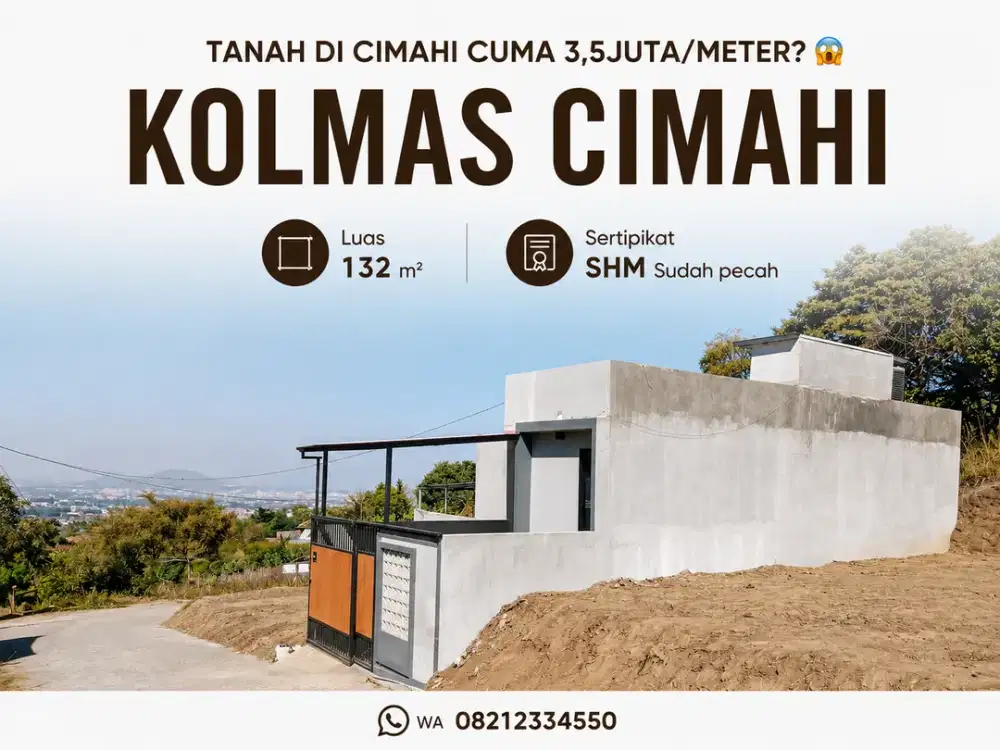 Turun Harga! Kavling SHM 124 m² di Kolonel Masturi Cimahi, dari Rp4 Juta Menjadi Rp3,5 Juta per Meter