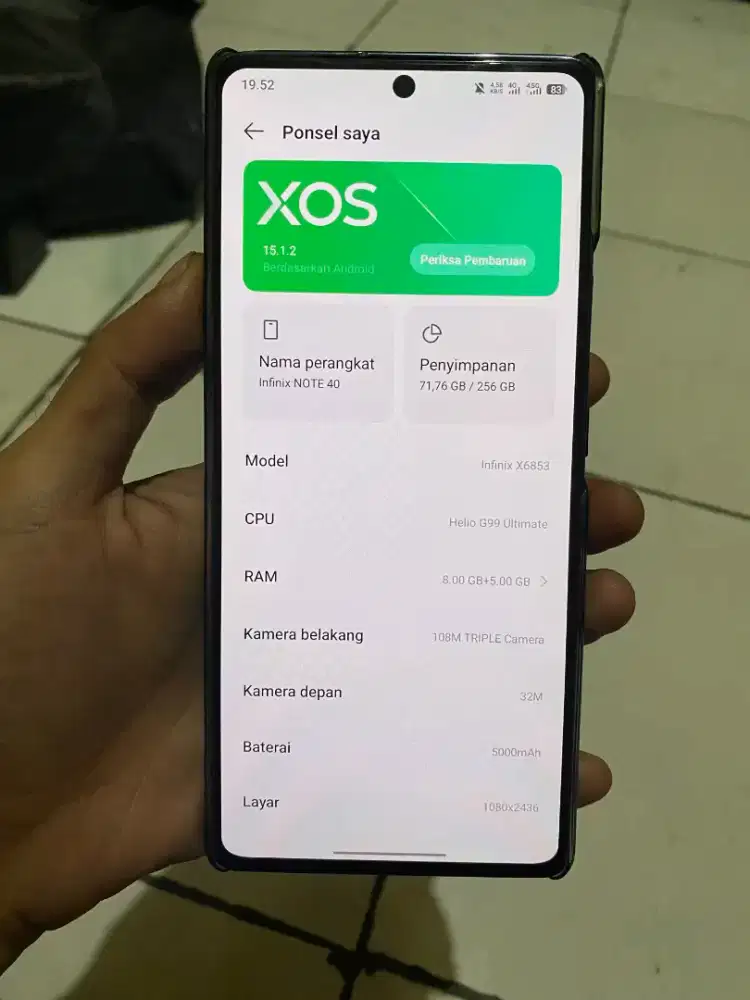 INFINIX NOTE 40 8/256GB FULLSET.