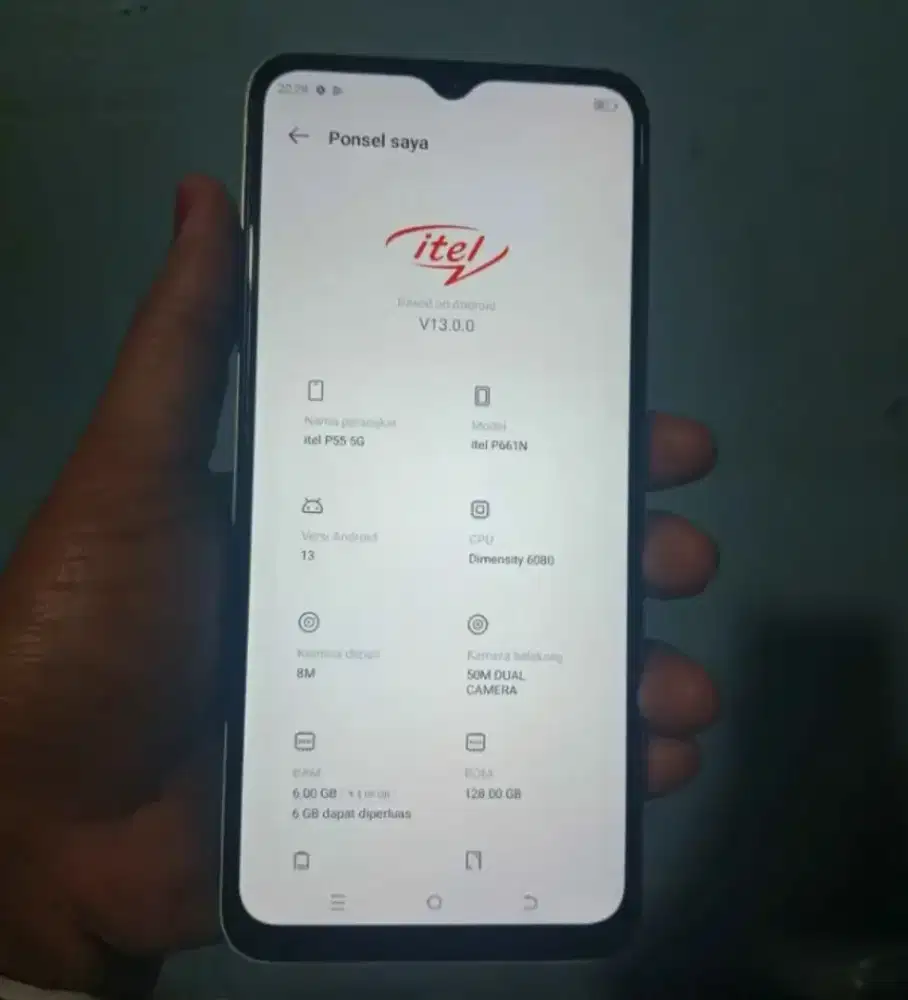 iTeL P55 5G RAM 6+6/128