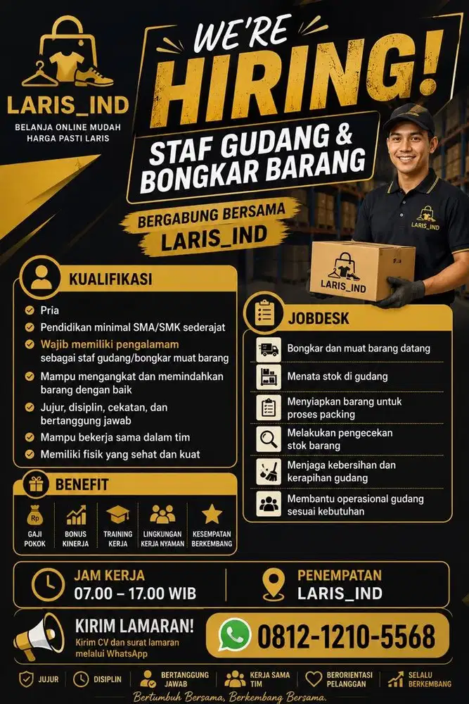 Staff Gudang berpengalaman