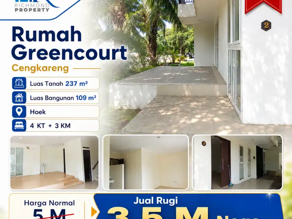 Rumah 2 Lantai Luas Tanah 237 m² di Greencourt Boulevard Raya