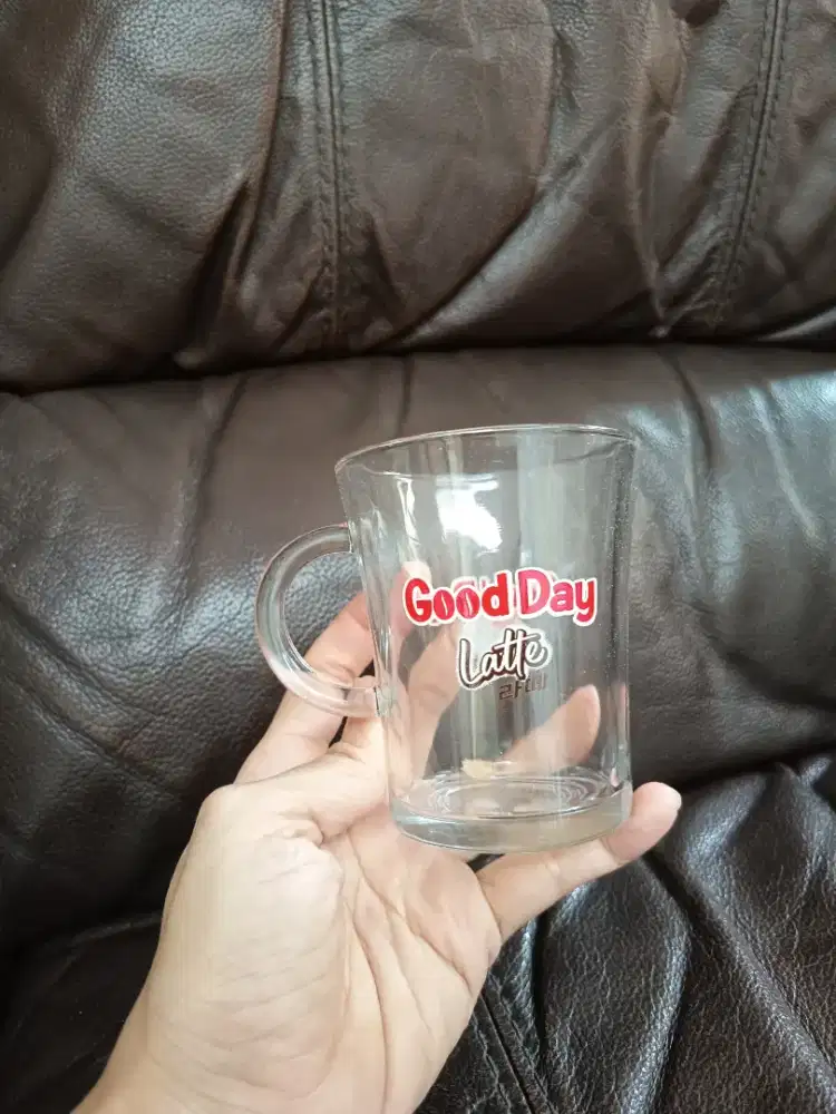 (6pcs) gelas kopi gagang polos, mug kopi gelas 250ml