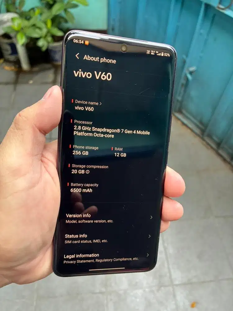 HP Vivo V60 5G 12/256 GB Garansi s/d 2027, Mulus, Normal