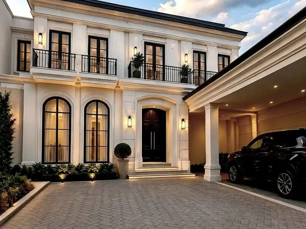 rumah mewah modern berkelas, prime location menteng jakpus, courtyard luas & private pool