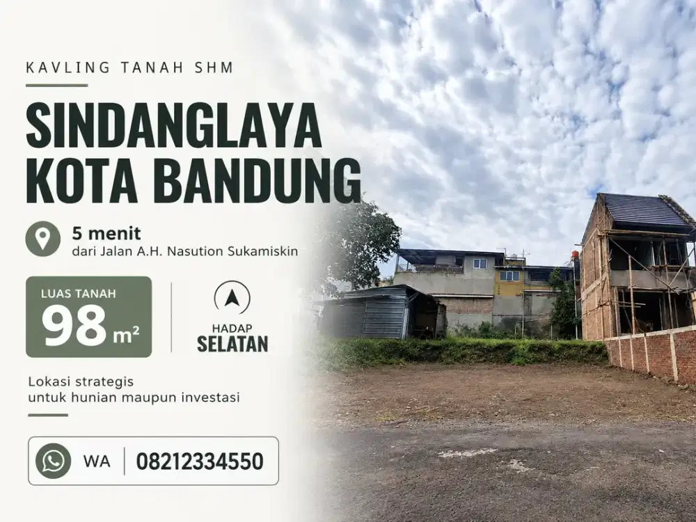 Kavling Siap Bangun Rumah Idaman Dan Kontrakan 98 M2 SHM Sindanglaya Mandalajati Kota Bandung