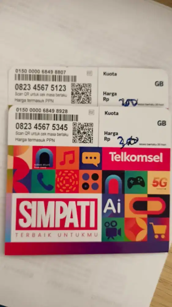 Nomor cantik simpati seri urut naik