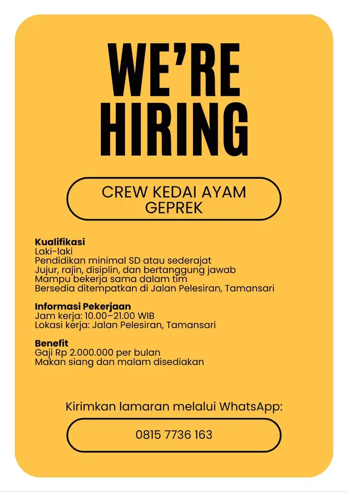 CREW KEDAI AYAM GEPREK