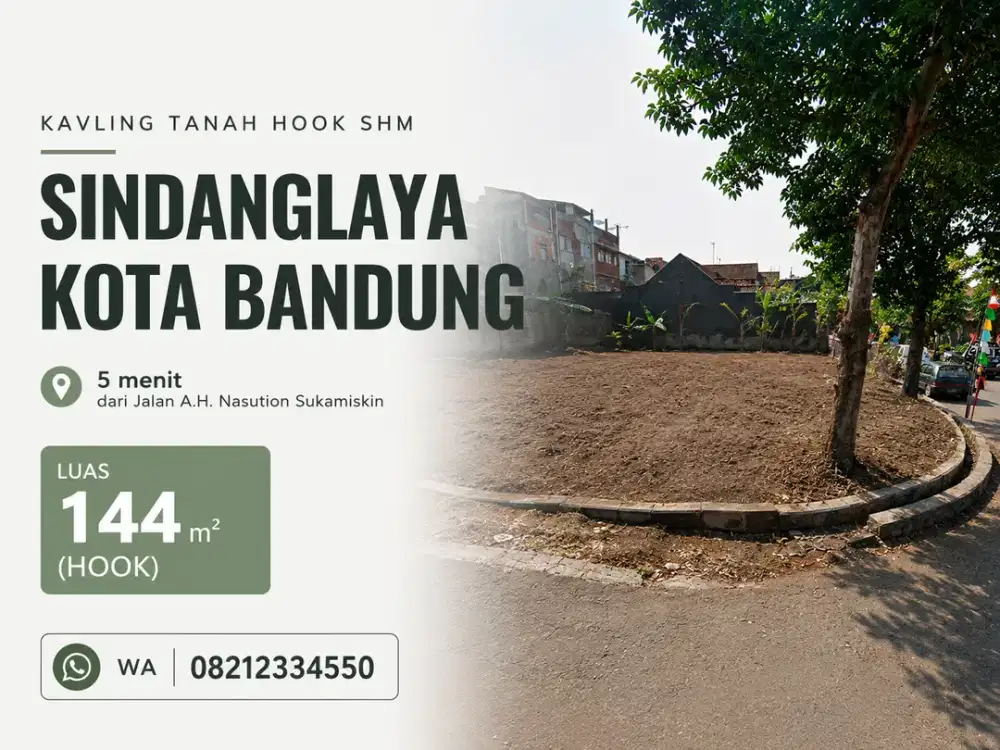 Jarang Ada Kavling Hook 144 M2 SHM Siap Bangun Sindanglaya Kota Bandung
