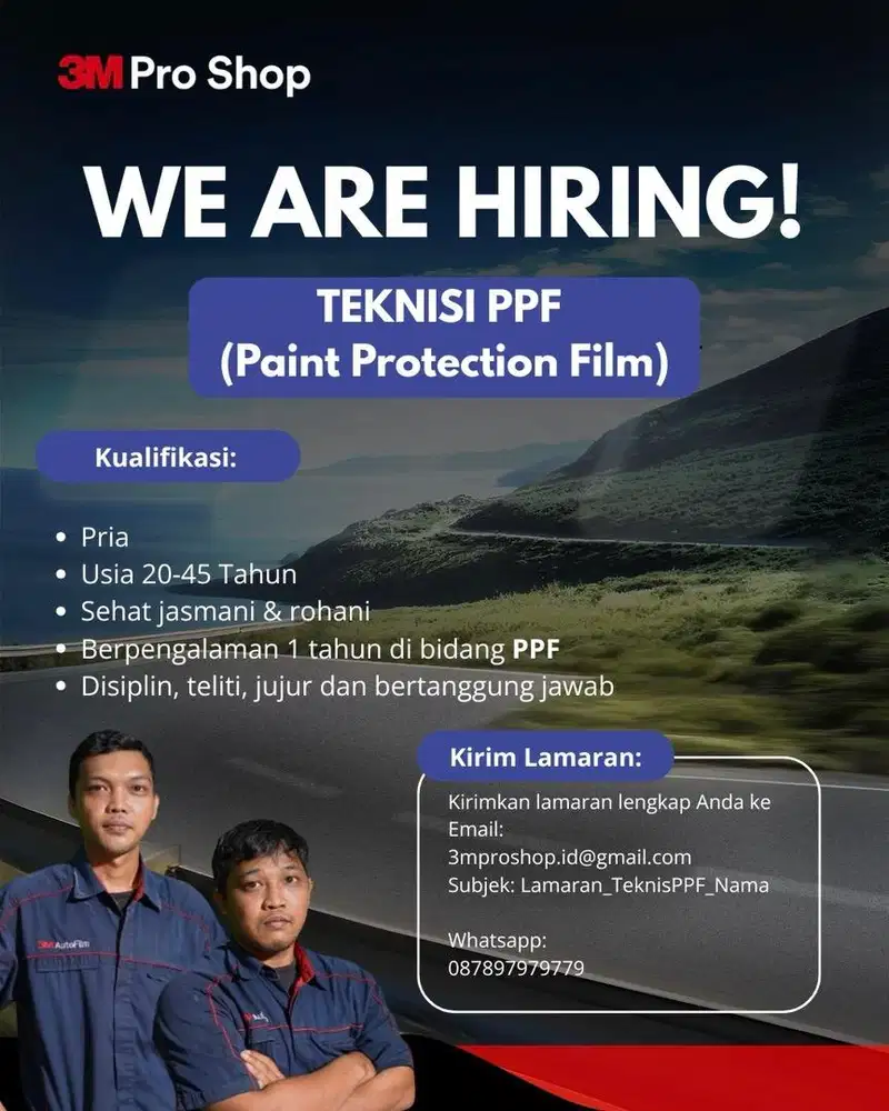 Lowongan pekerjaan teknisi PPF / wraping sticker
