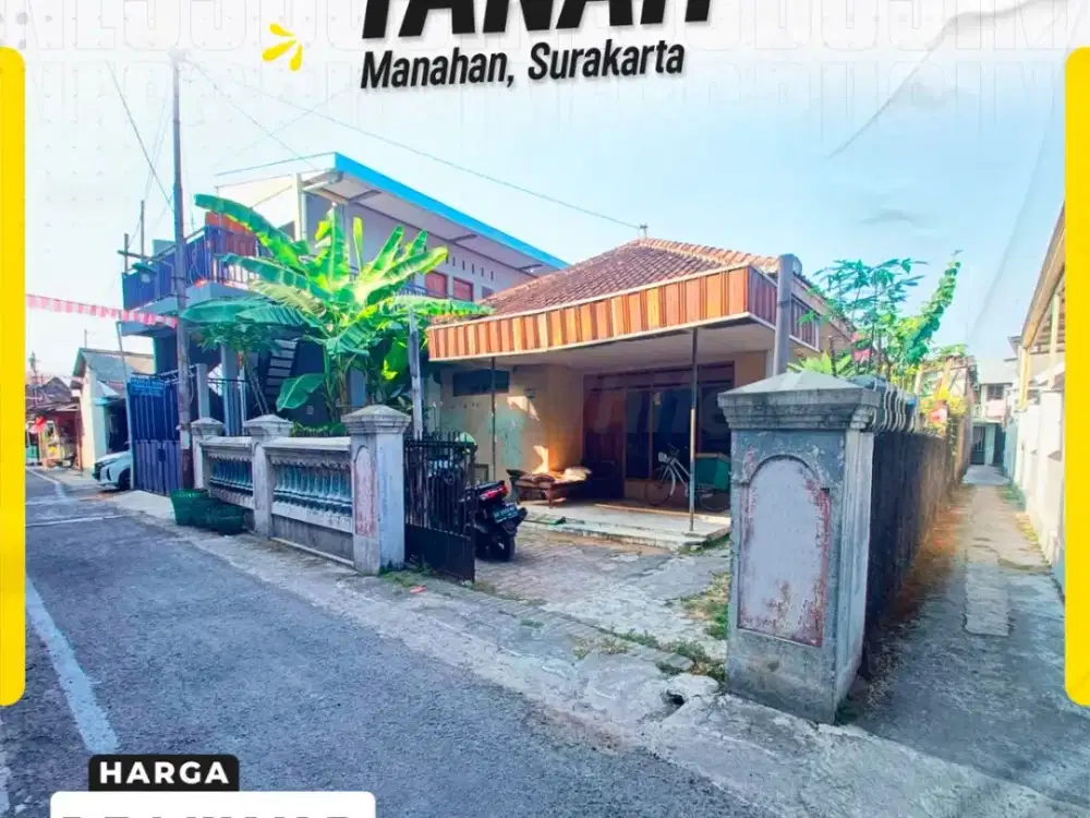 For Sale !!! Tanah Bonus Bangunan Di Manahan Cocok Untuk Kost/Hunian