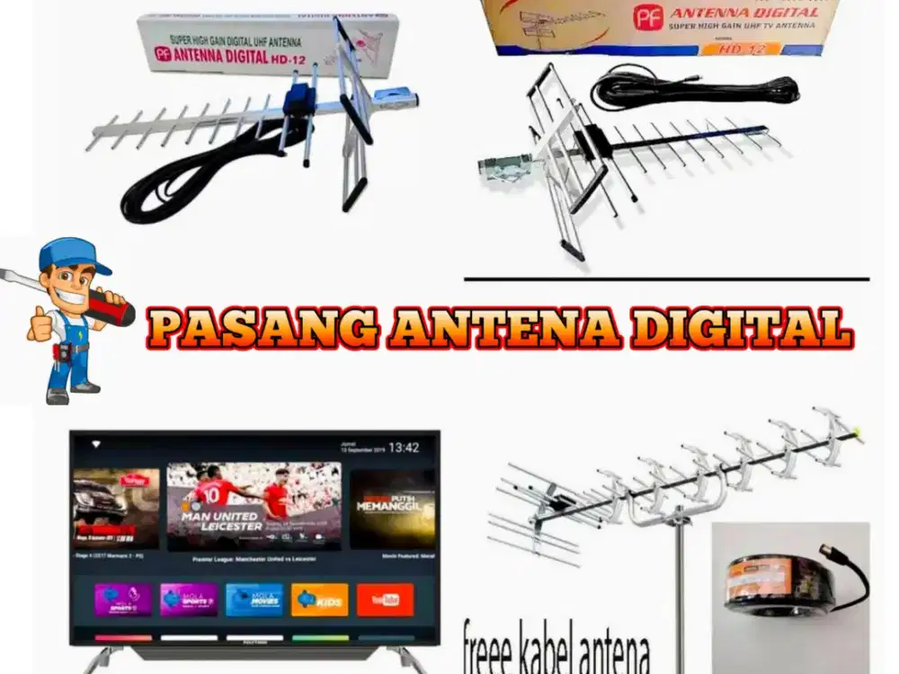 Terima Jasa Pasang Baru Service Signal Antena TV Android smart TV