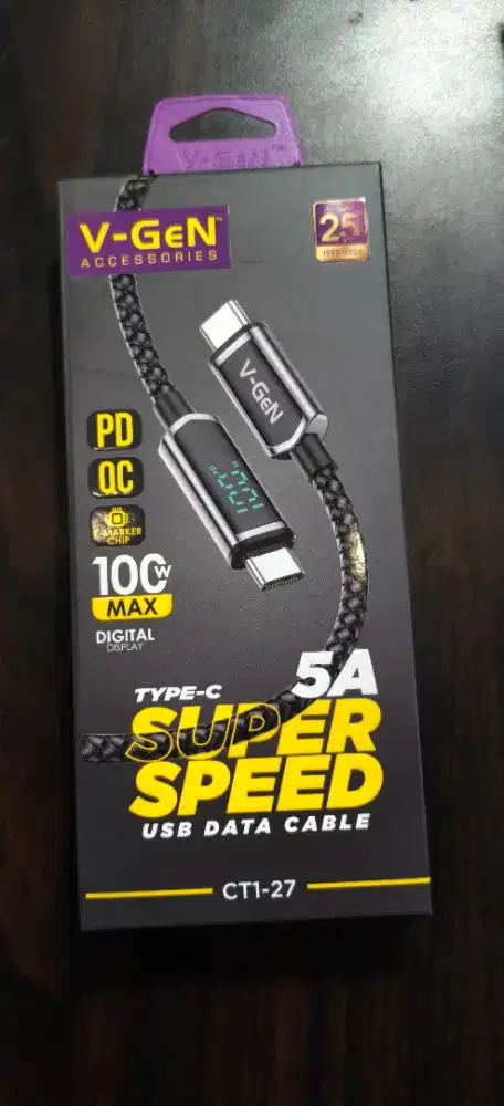 Kabel Data V-GeN CT1-27 Super Fast Charging 5A 100W Max PD QC