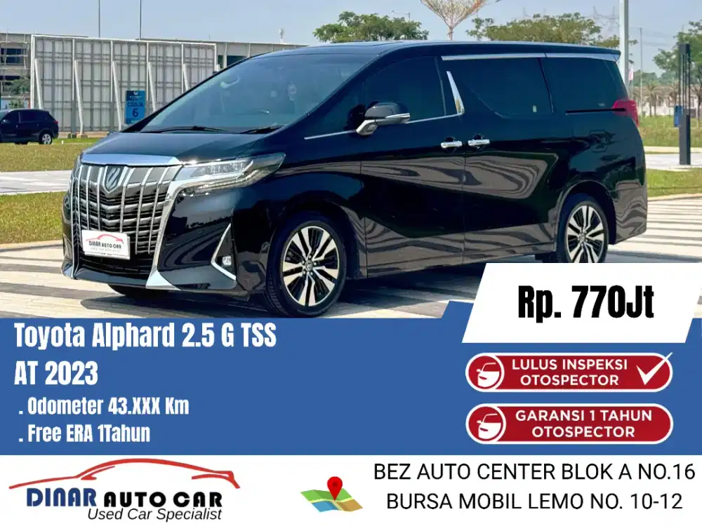 (50Jt) Alphard G TSS 2023 Km 43Rb Ori B Genap Warenty 1Th *Dinar Auto*