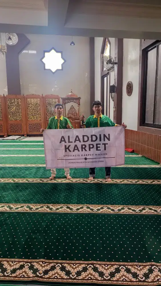 Karpet Masjid Tipe Al namaz Hijau Bintik