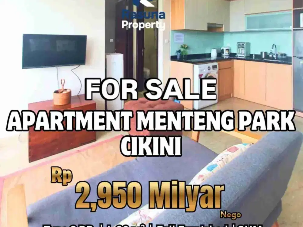 New Listing, For Sale, Apartment Siap Huni , Di Jakarta, 2 Kt, 2 Km , Furnished, SHM, Cocok untuk investasi