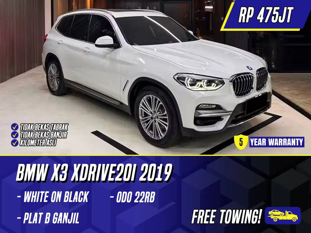 BMW X3 xDrive20i 2019 White on Black Putih xDrive