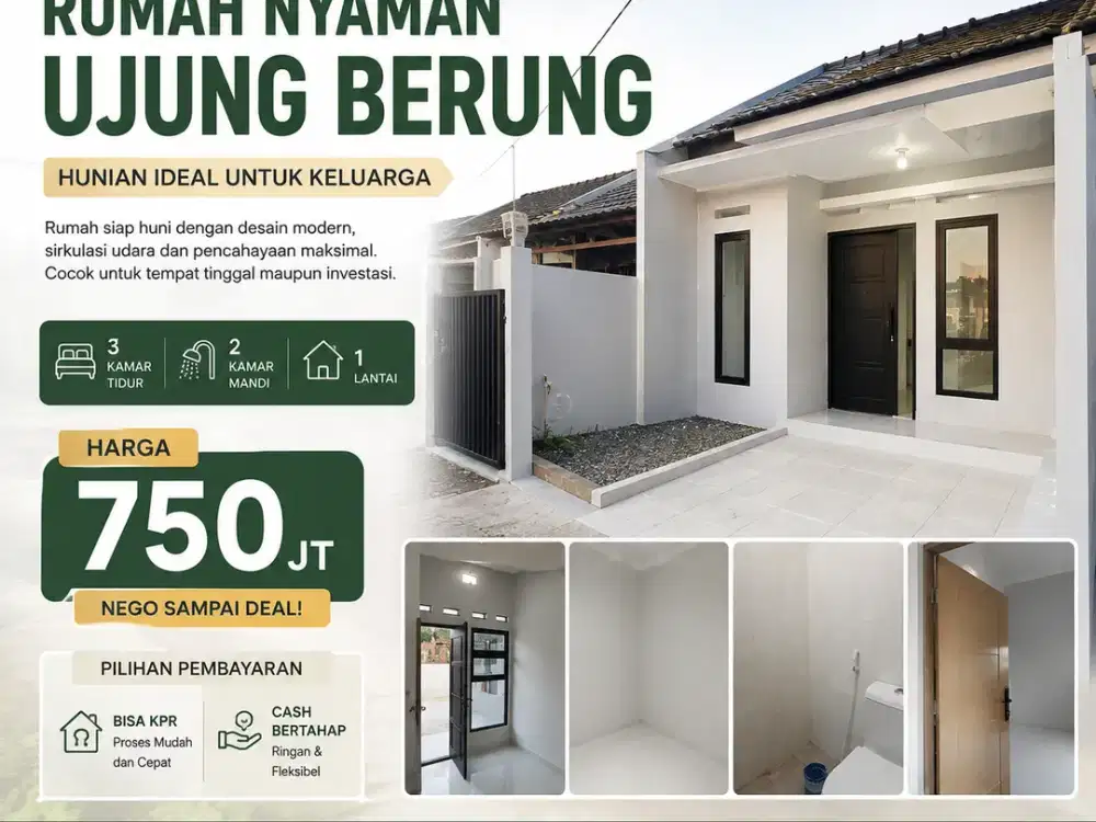 Rumah Baru SHM, 1 Lantai, Siap Huni di Bandung Kota