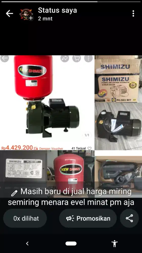 Shimizu Mesin Pompa Air Jet Pump PC503 BIT Sumur Dalam Otomatis
