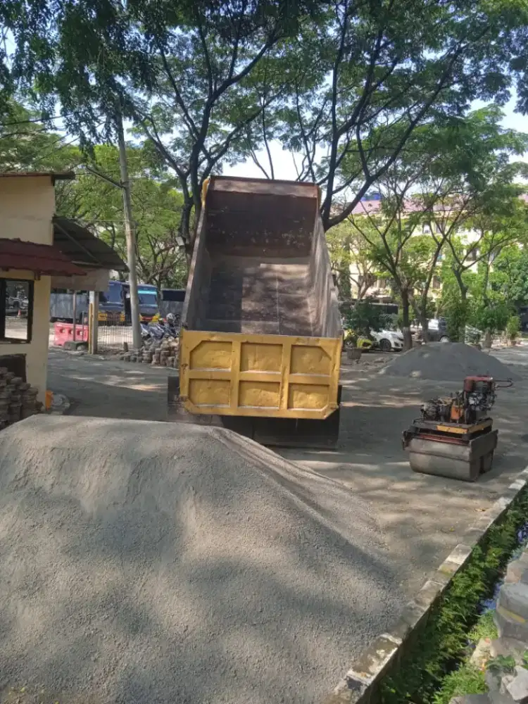Material batu belah pasir urug pasir rangkas