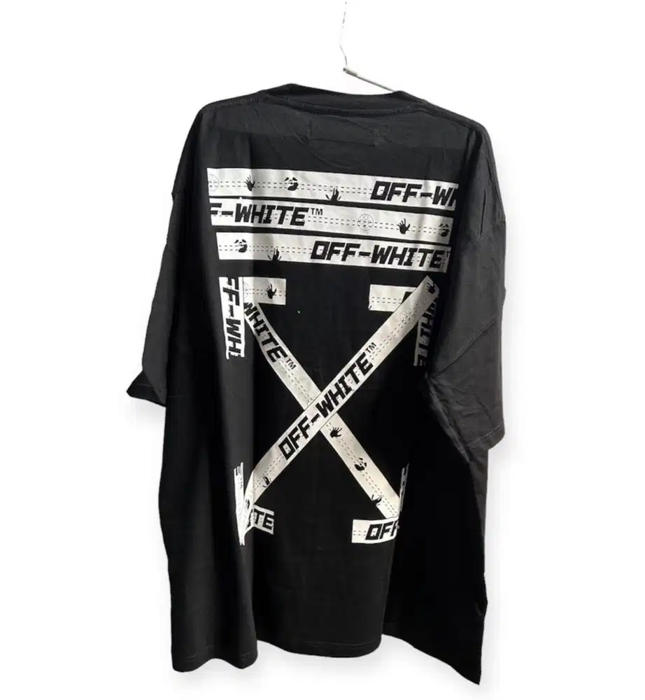 kaos tshirt oversize warna hitam line ow size xl ow off-white