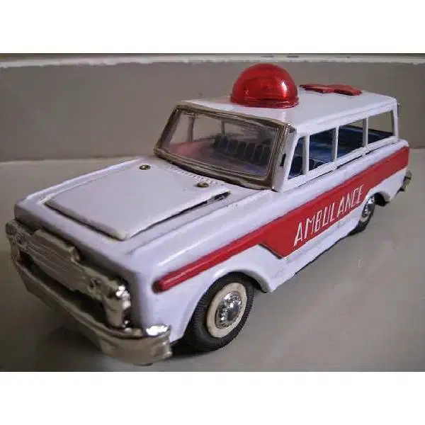 Vintage tin toys car AMBULANCE ZIG - ZAG era 70 'an