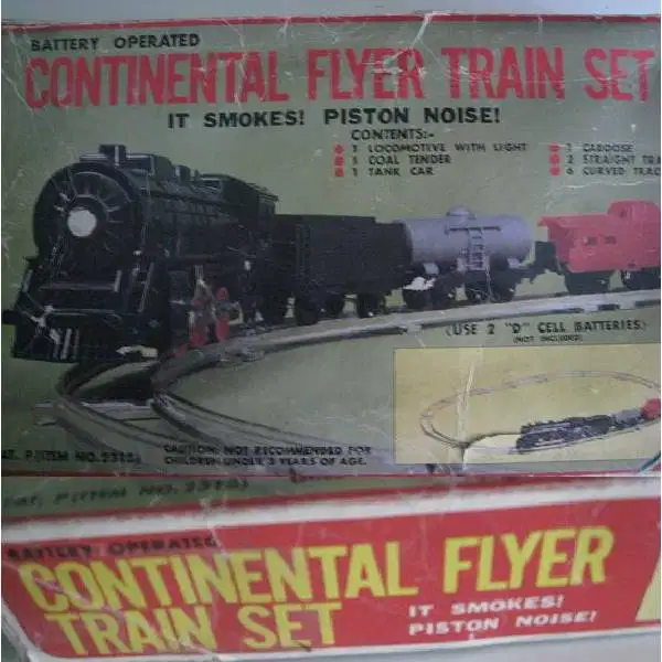 Vintage Train set Tin Toys era 60's CONTINENTAL FLYER TRAIN SET