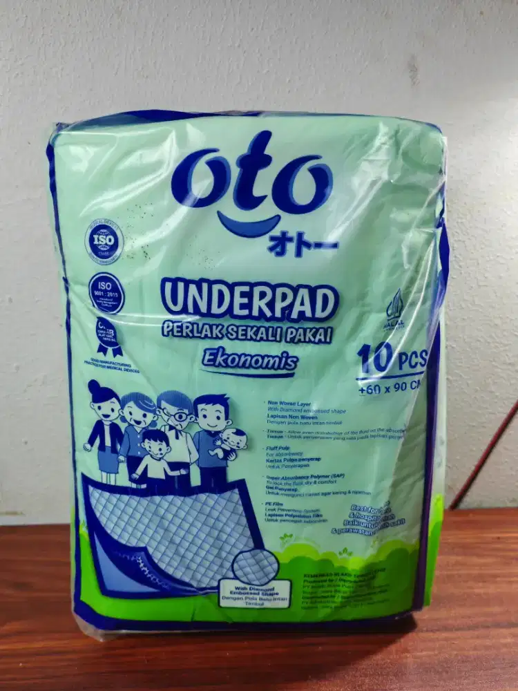 Oto Underpad XL 60x90 cm Sisa 8 Pcs Perlak Sekali Pakai Siap Pakai
