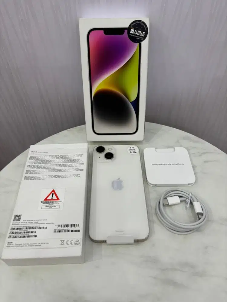 IPHONE 14 Basic 128GB Starlight Garansi On Like New