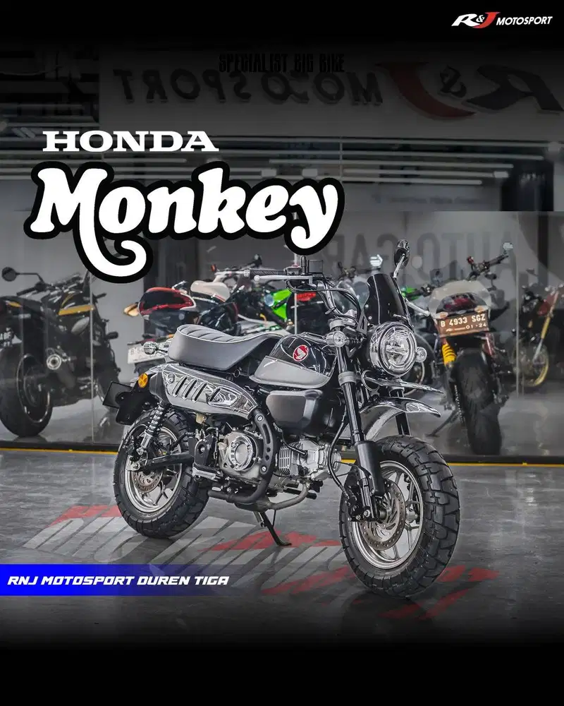 Honda Monkey Km 900 perak an warna Hitam