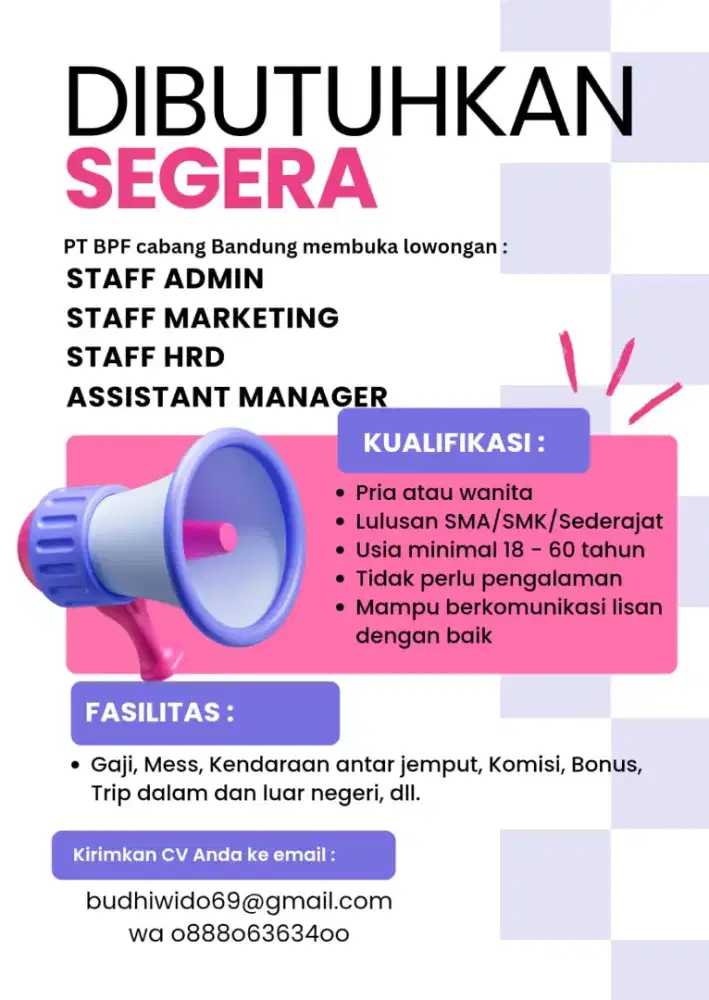 Lowongan Kerja Marketing & Sales