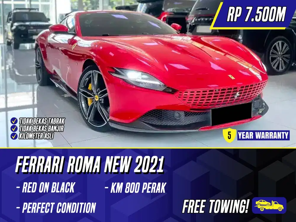 Ferrari Roma New 2021 Red on Black Merah Ferari
