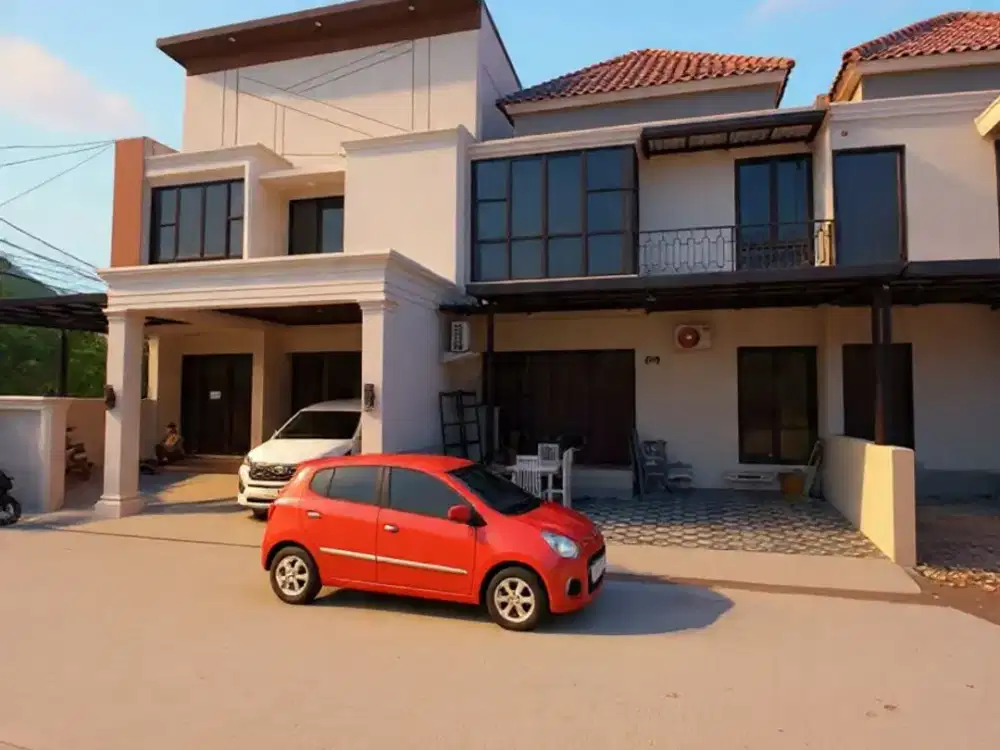 hunian impian! modern minimalis dinding bata merah, akses jalan lebar di jatisampurna