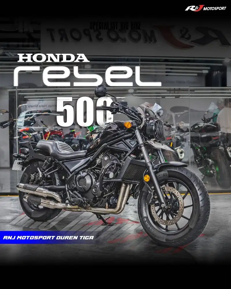 Honda Rebel 500 cc Km 28.000an warna Hitam