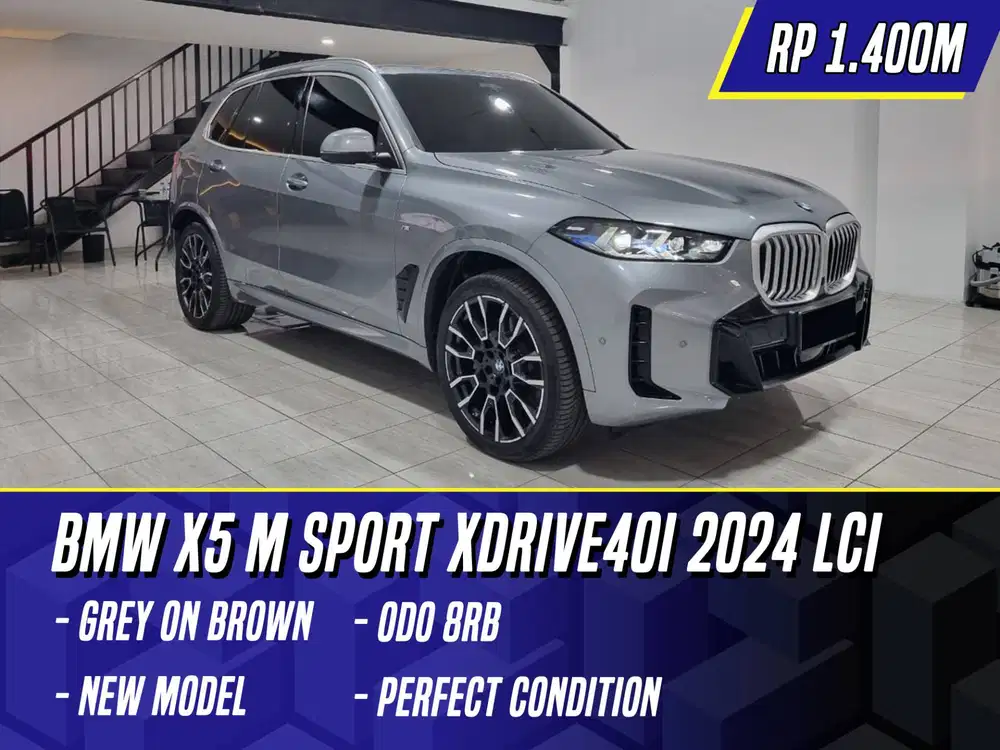 BMW X5 M Sport xDrive40i 2024 G05 LCI Grey on Brown Abu-abu Abu MSport